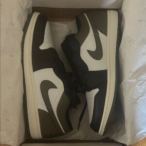 Nike Air Jordan 1 Low Black and White Athletic Shoes
